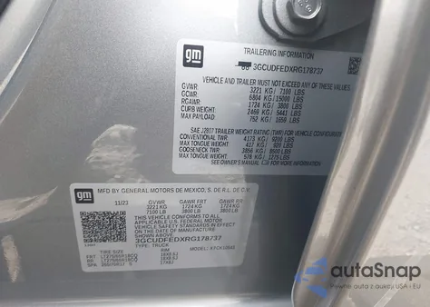 2024 Chevrolet Silverado 1500 4Wd Short Bed Lt Trail Boss из США, поврежденный, VIN 3GCUDFEDXRG178737